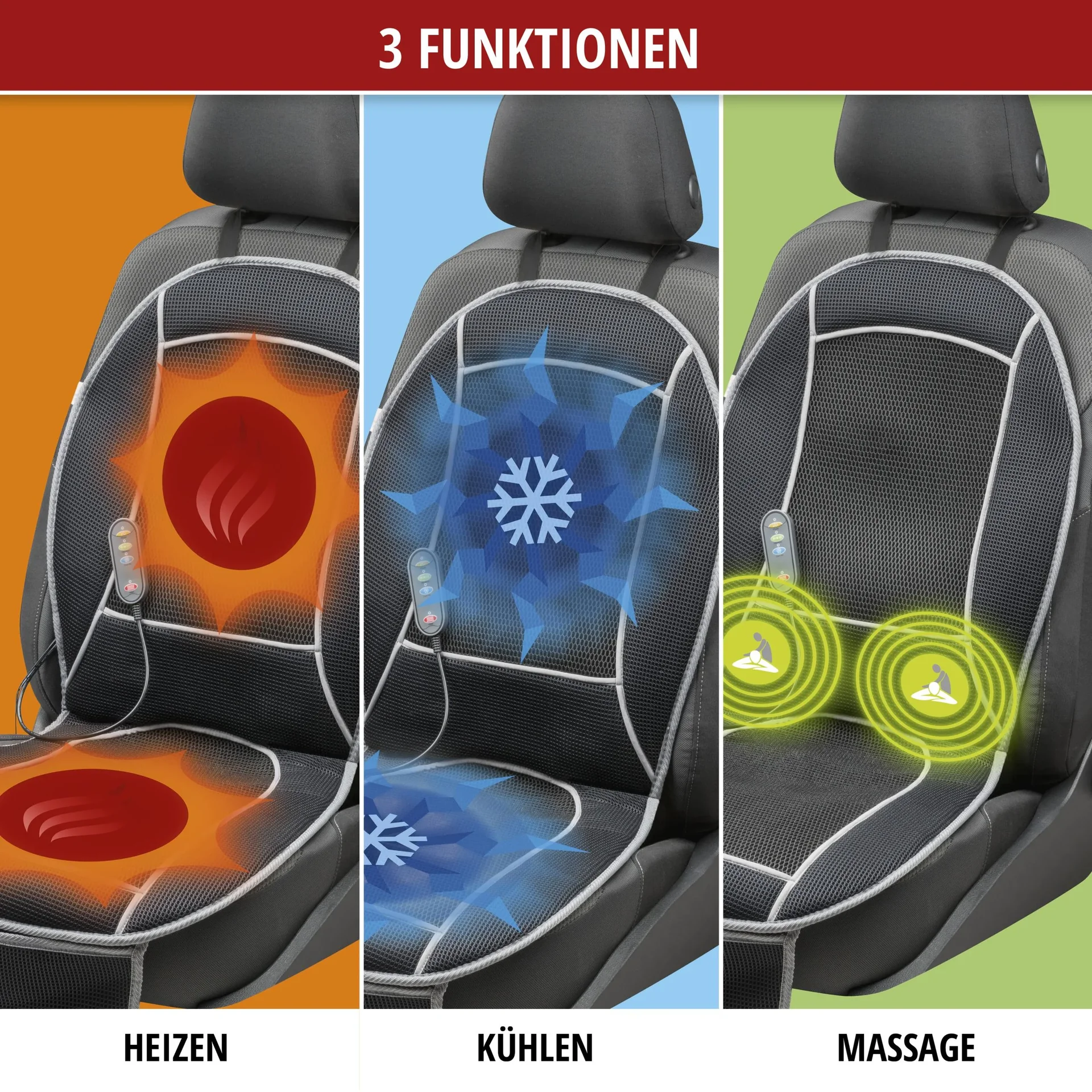 Auto-Sitzauflage "COOLHEAT" - mit Massagefunktion - 0