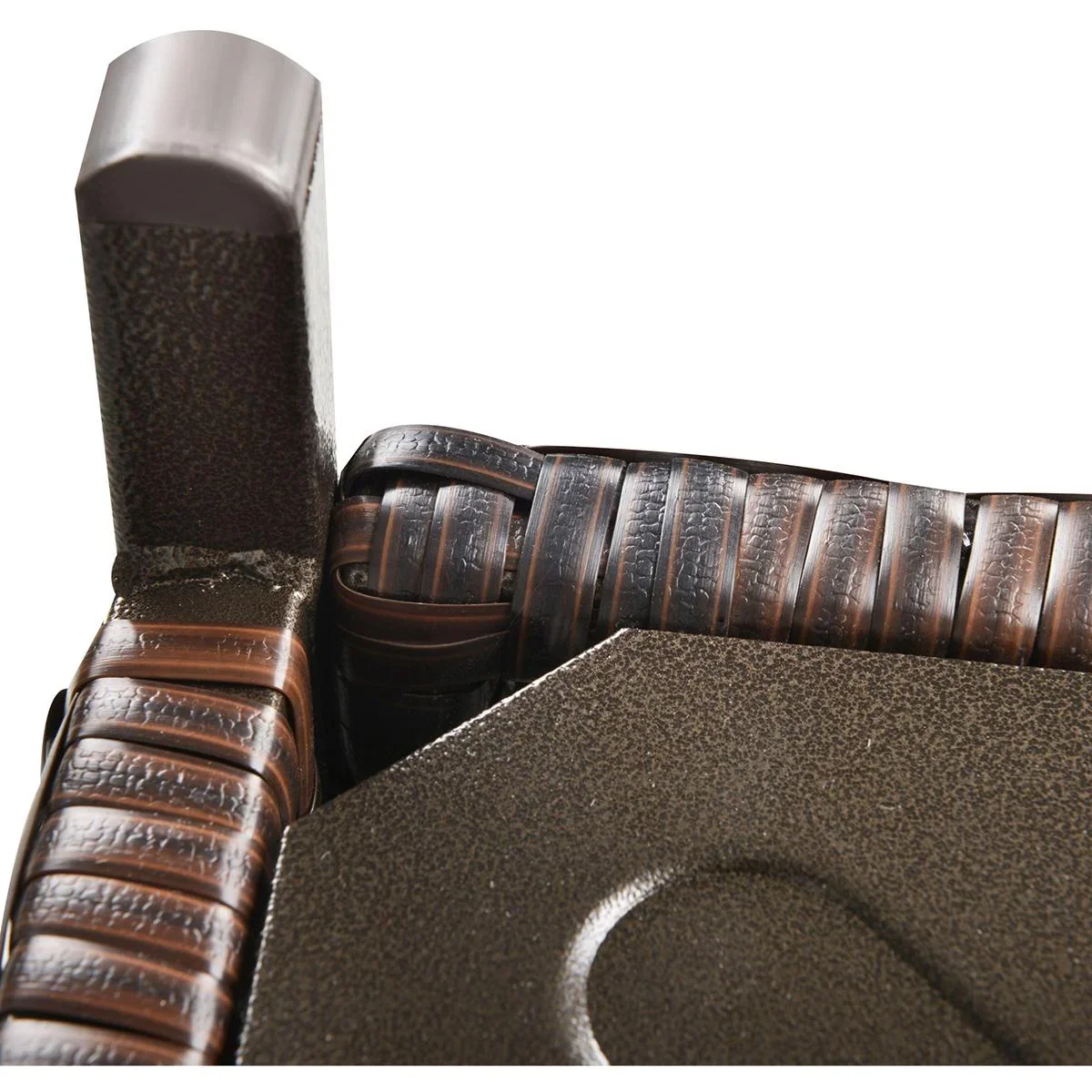 Gartentisch mit Schirmloch braun - 2