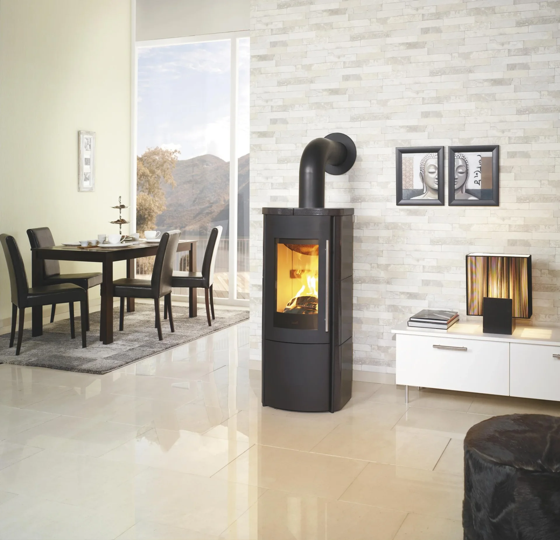 Kaminofen - Lova ECOplus RUA 6 kW - Kacheln meteor-schwarz - 4