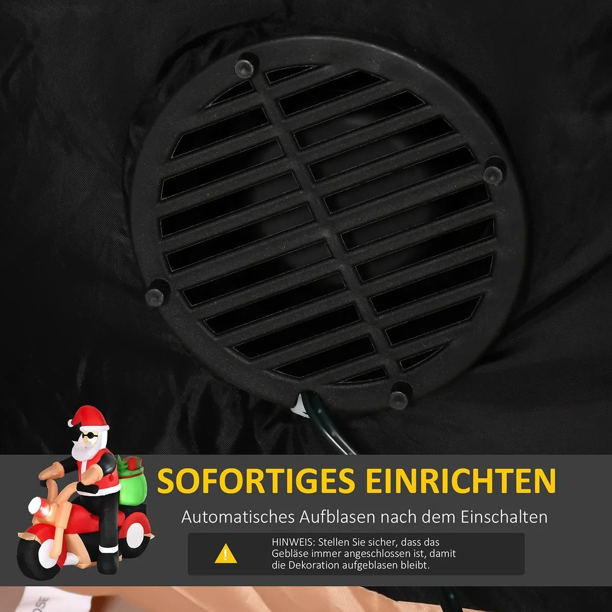 Aufblasbarer Weihnachtsmann 153 cm x 55 cm x 150 cm | Aosom.de - 1