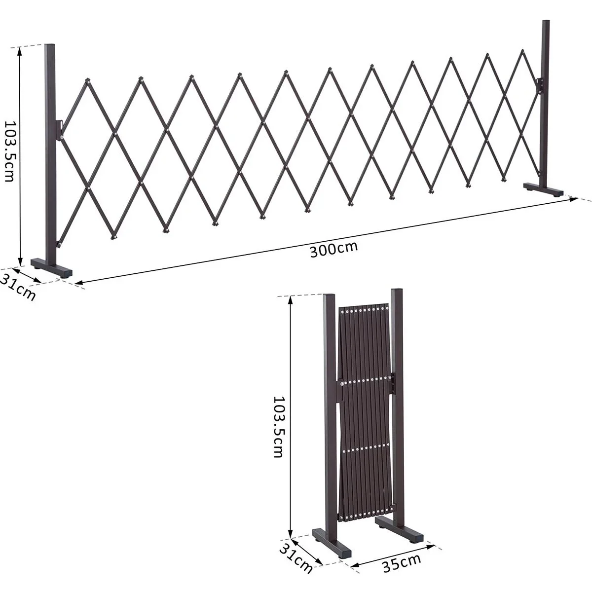 Scherengitter ausziehbar dunkelbraun - 0