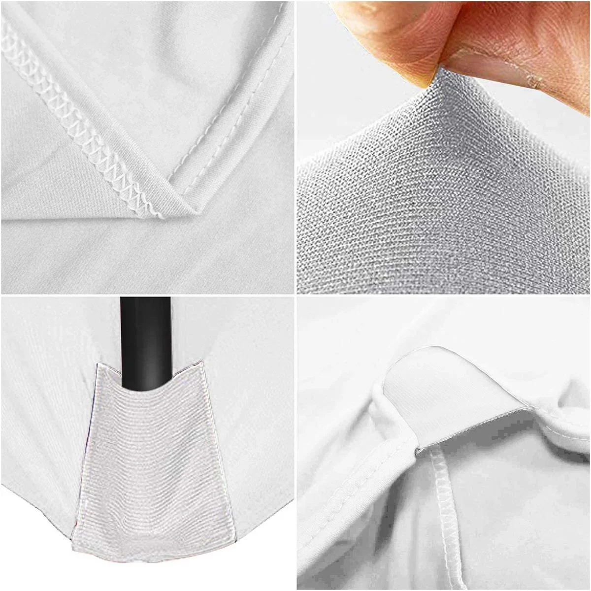 Abdeckung für rechteckigen Tisch - Stretch - 75 x 180 x 74 cm - Weiß - 1