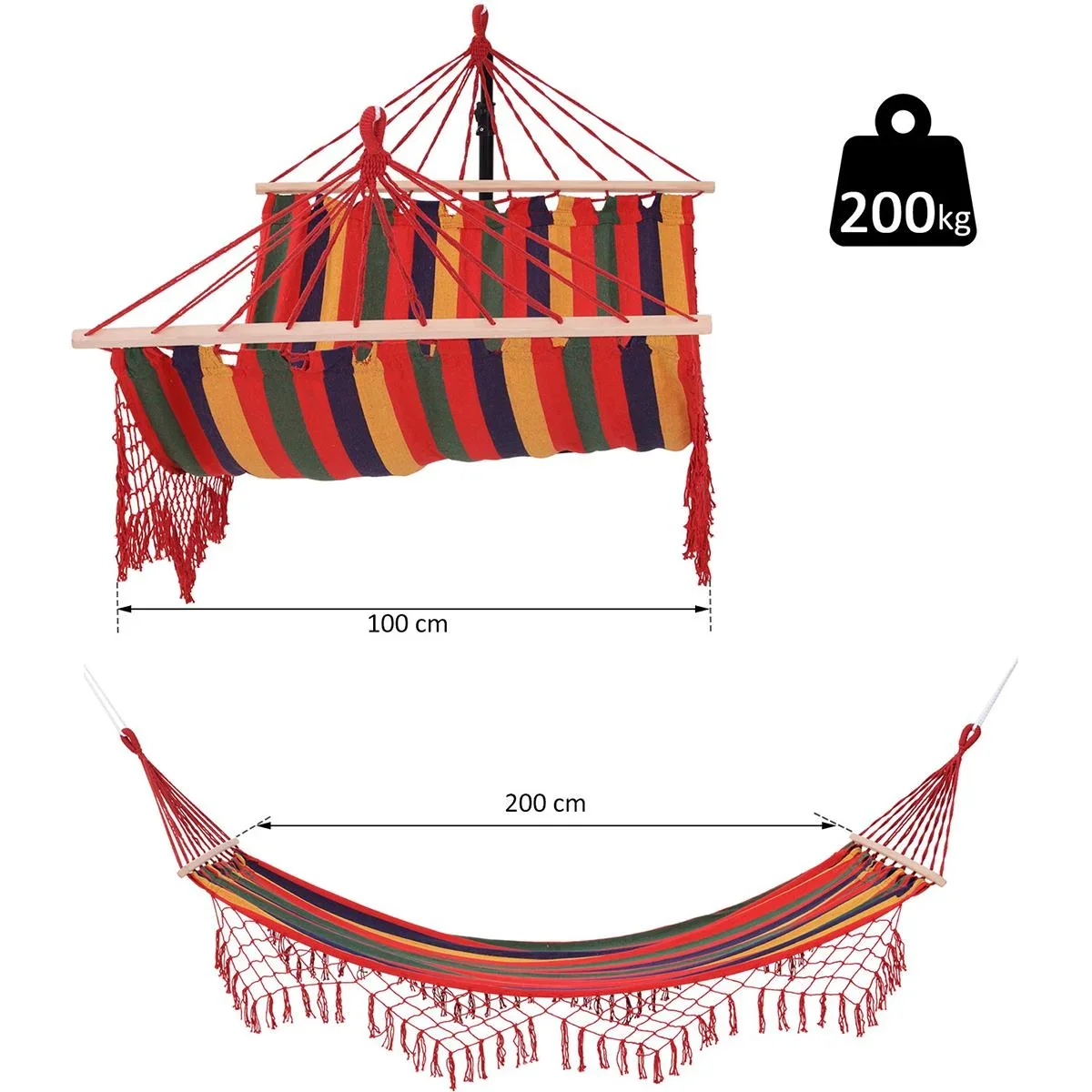 Stabhängematte bunt - 5