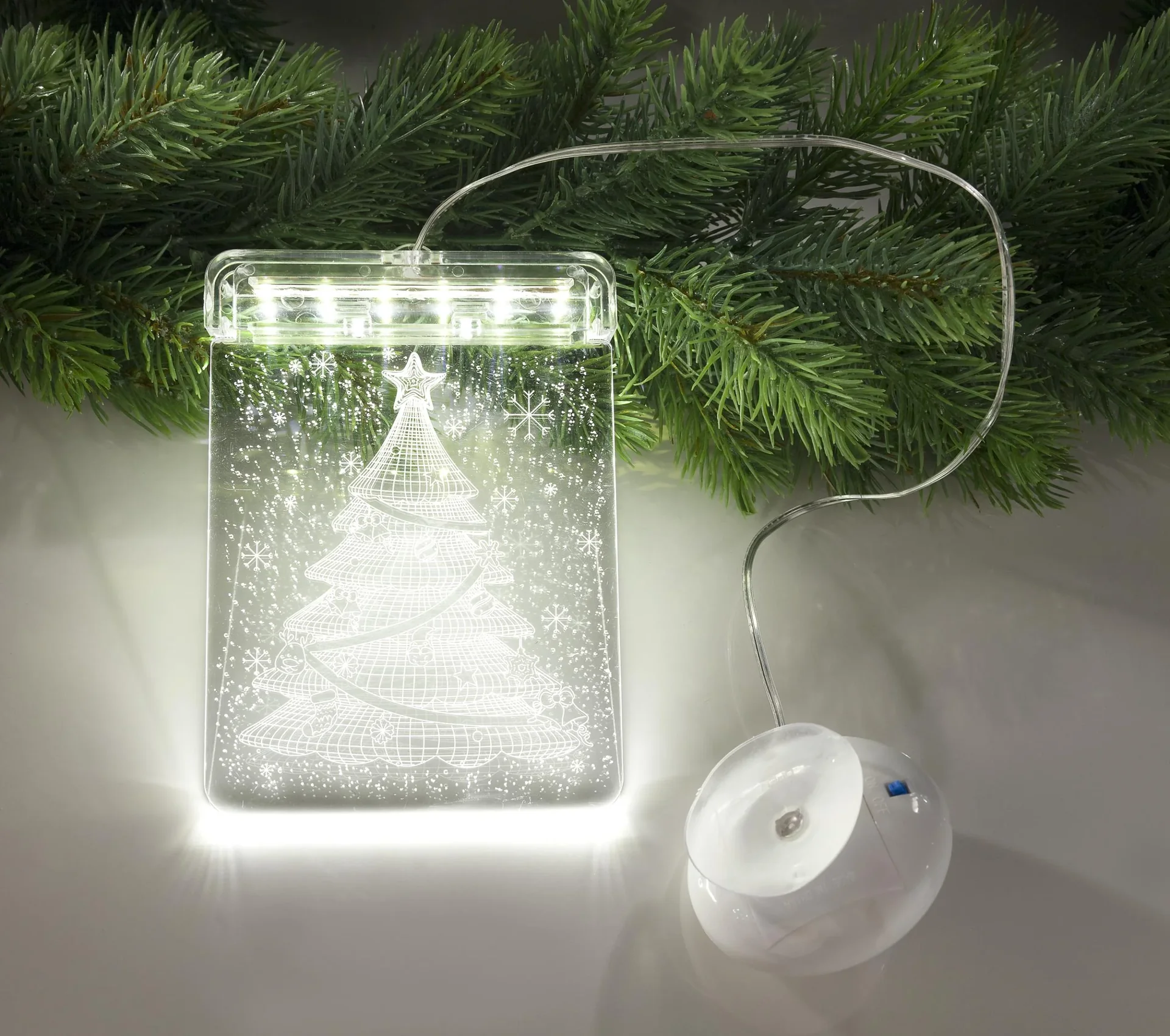 LED Fensterbild Weihnachtsbaum mit Saugnapf - 0