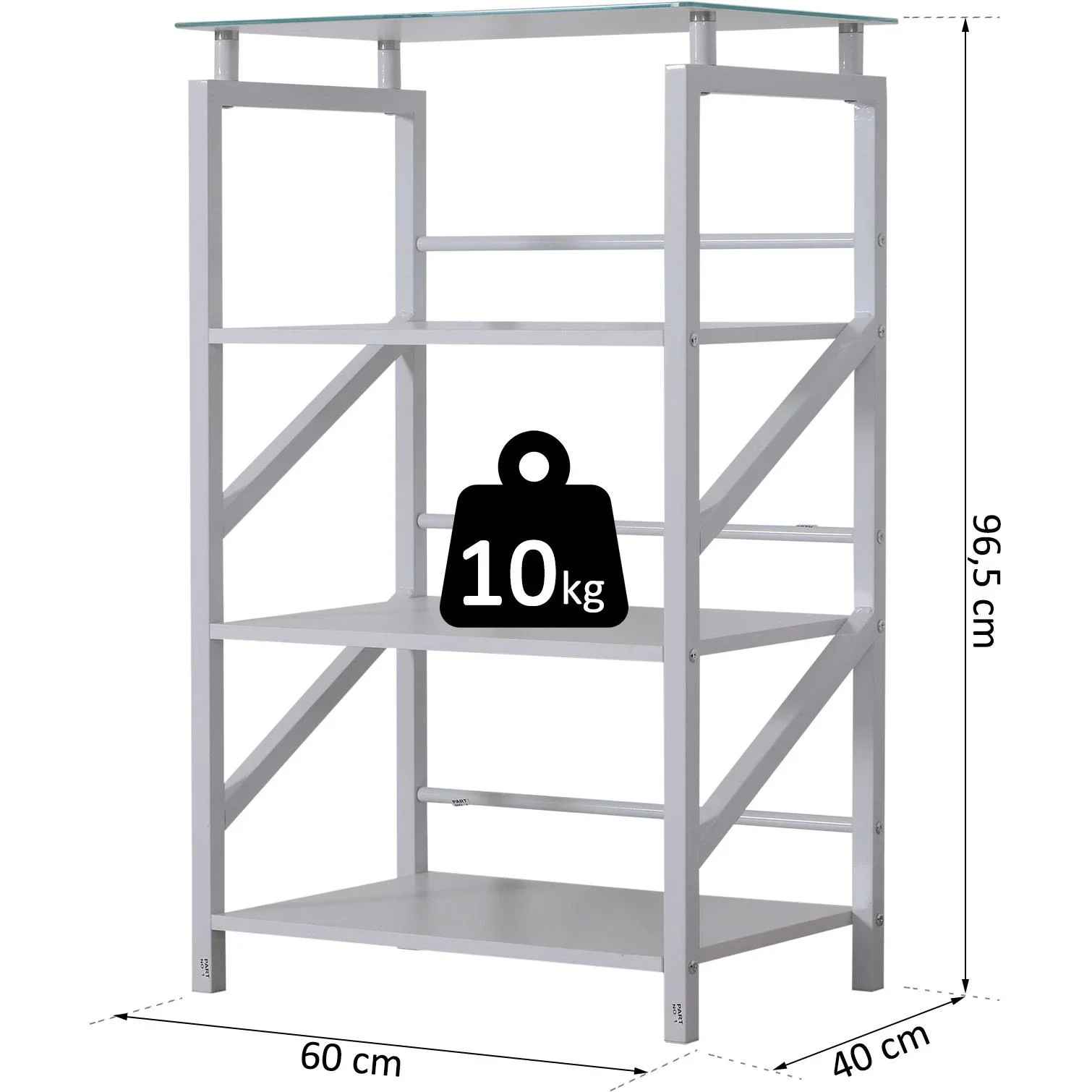 Standregal Aktenregal Bücherregal Lagerregal Aufbewahrungsregal Weiß 60 x 40 x 96,5 cm - 3