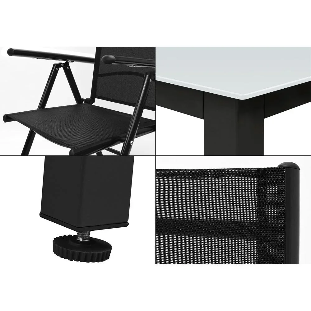 Aluminium-Gartenset Bern 8+1 Mattglas anthrazit - Set - 0