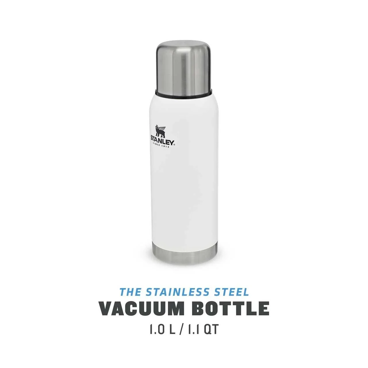Adventure Vakuum-Flasche, 1,0 l, Edelstahl, matt weiss, Vakuum-Isolation, isolierter Trinkbecher - 4