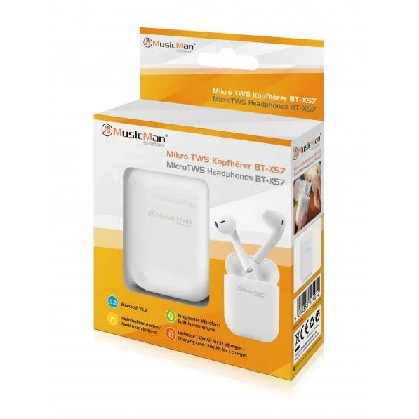 Kabellose Stereo-In-Ear-Kopfhörer weiß - 0