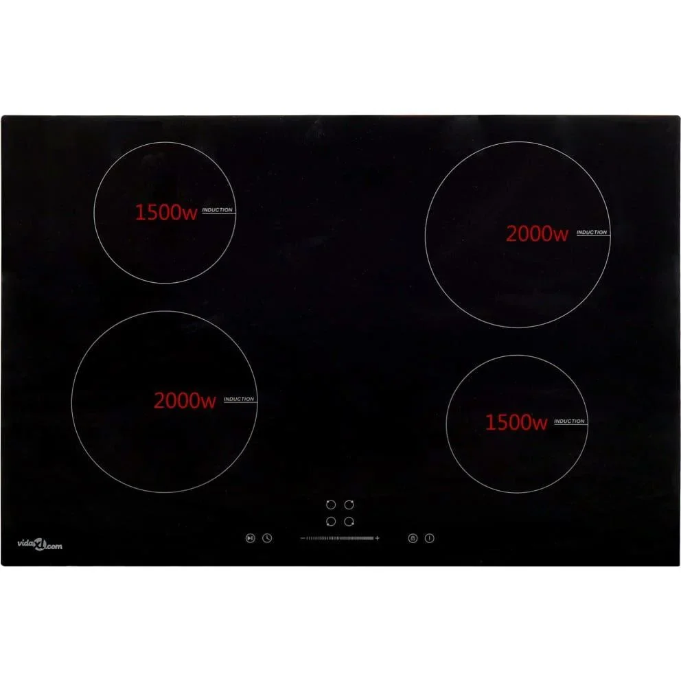 Induktionskochfeld 4 Zonen Touch Control 7000 W 77 cm Glas - 1