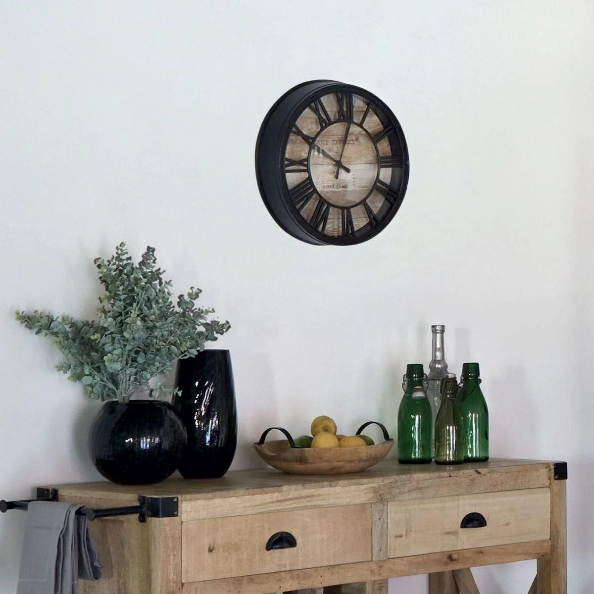 NL Vintage-Uhr - 90 cm - Metall - Schwarz - 0