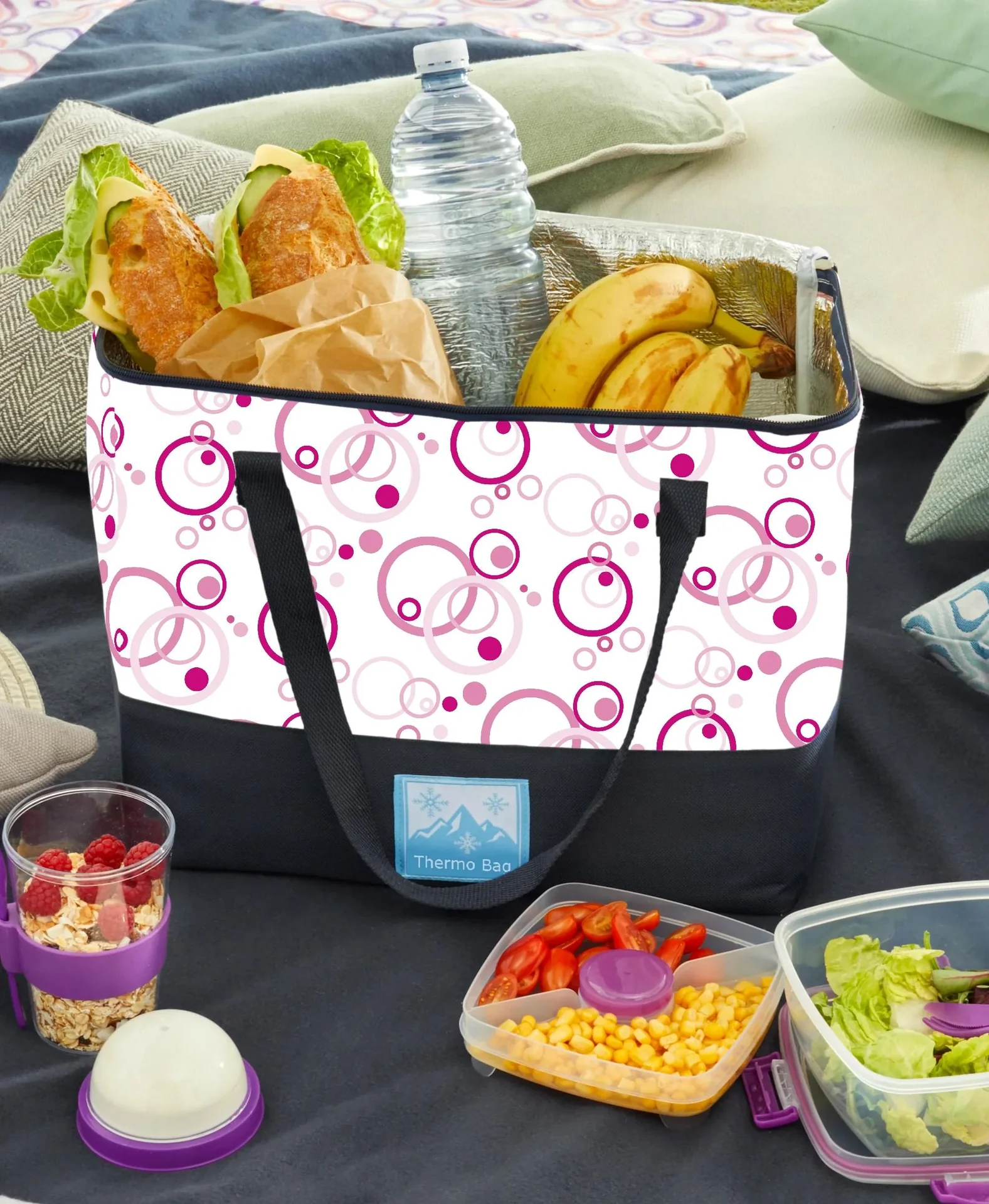 Kühltasche "Kreise blau" - 0