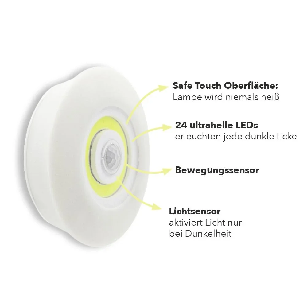 LED Leuchten 4er Set mit Bewegungsmelder und Lichtsensor - 0