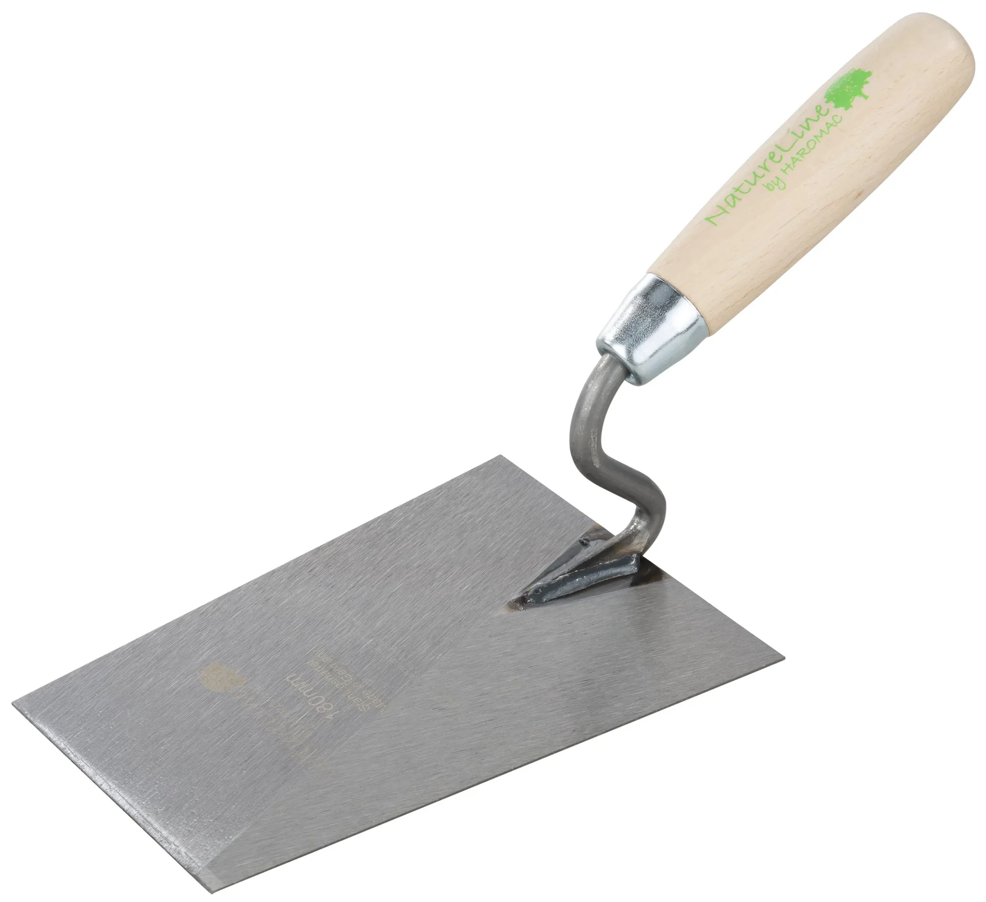 Maurerkelle, S-Hals, 180mm, Stahl gehärtet, Heft Naturholz - 0