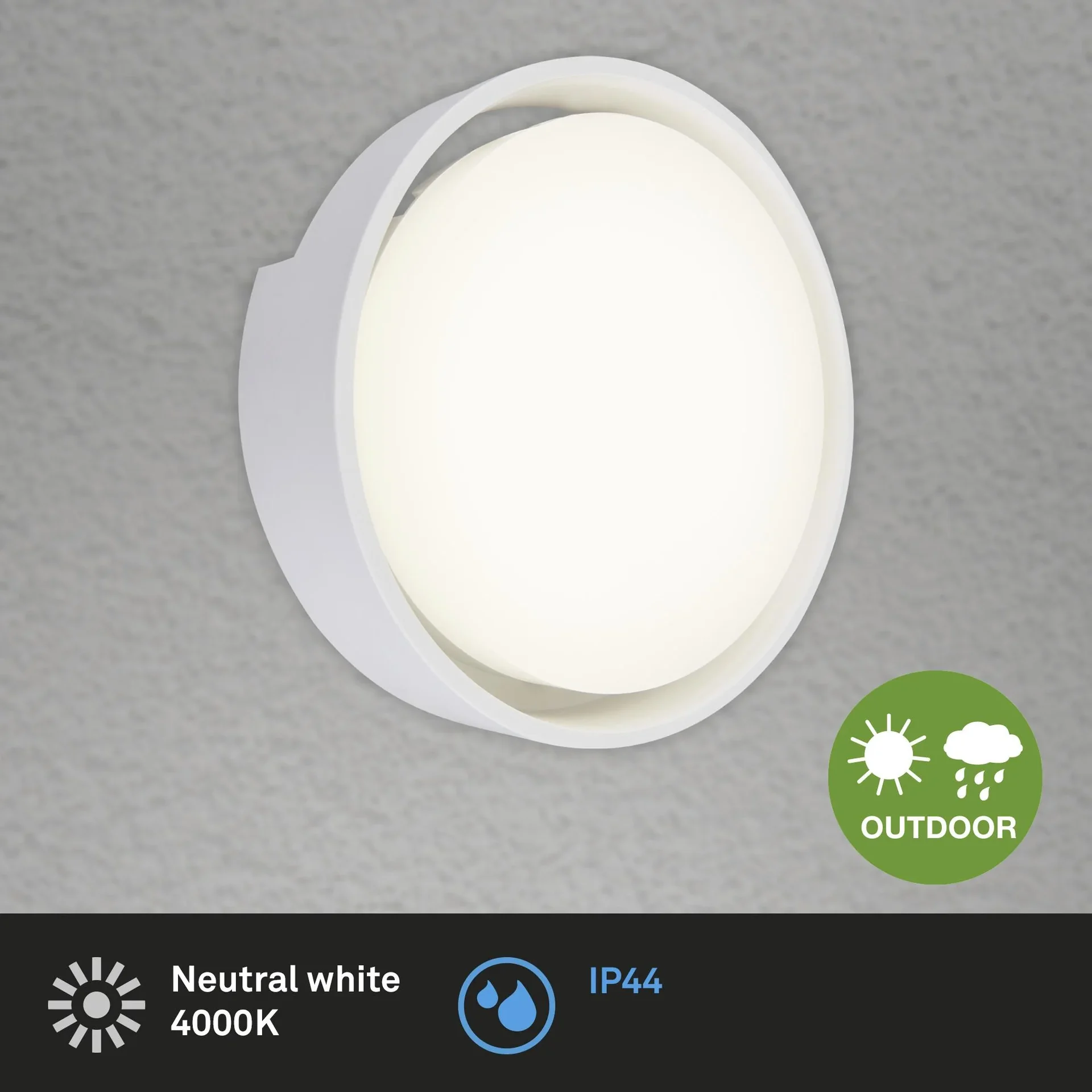 GENUA LED Außenwandleuchte, weiß, IP44, 18 Watt, 1.500 lm, 4.000 K - 0