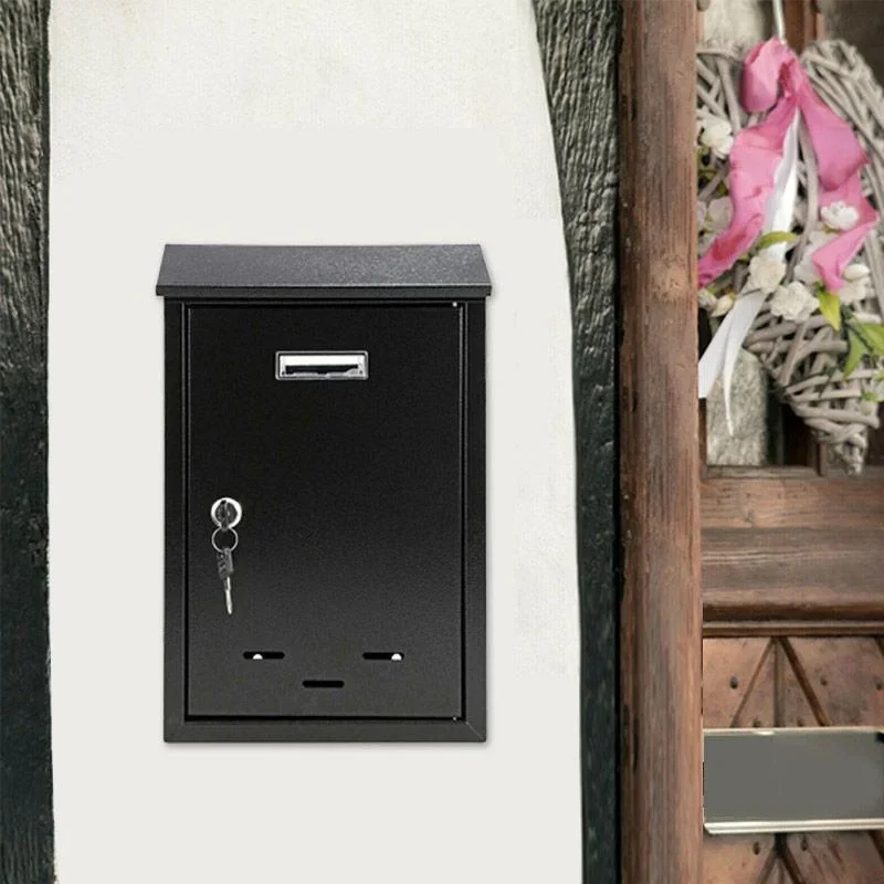 Briefkasten mit 2 Tasten - schwarz - 285x200x60 mm - 2