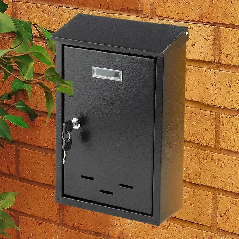 Briefkasten mit 2 Tasten - schwarz - 285x200x60 mm - 4