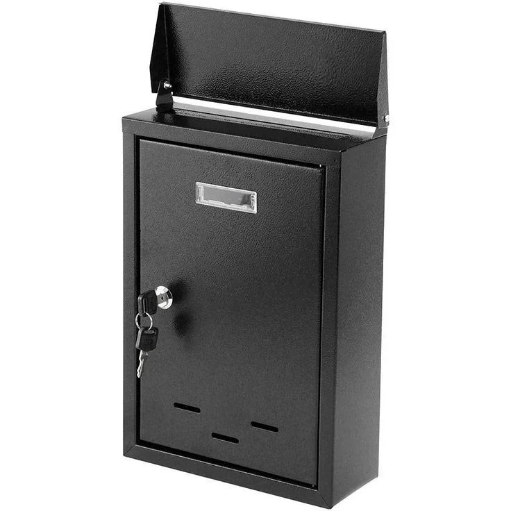 Briefkasten mit 2 Tasten - schwarz - 285x200x60 mm - 5