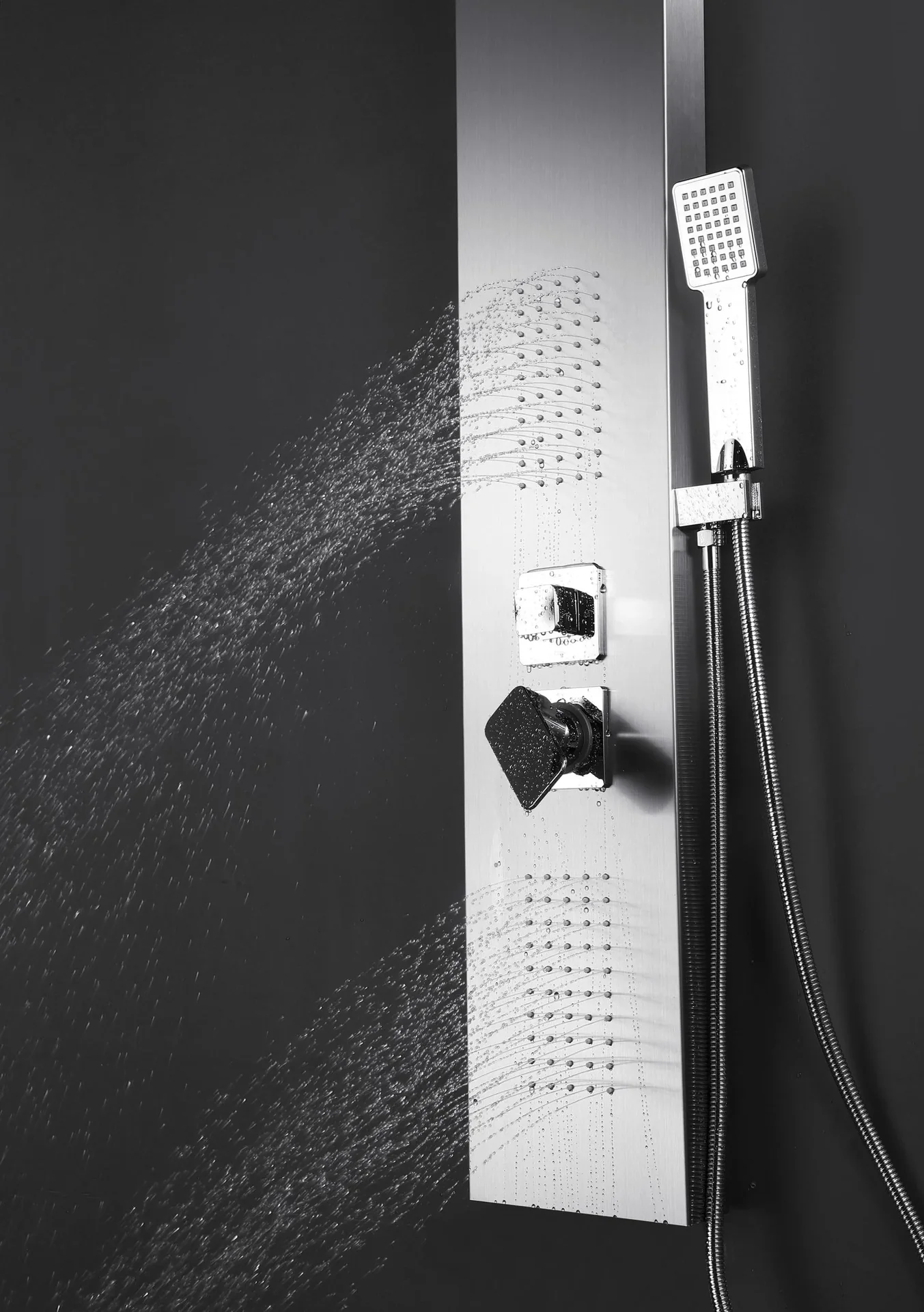 Duschpaneel Enya 121x20 cm, Duschset mit 4 verschiedene Duschfunktionen - 0