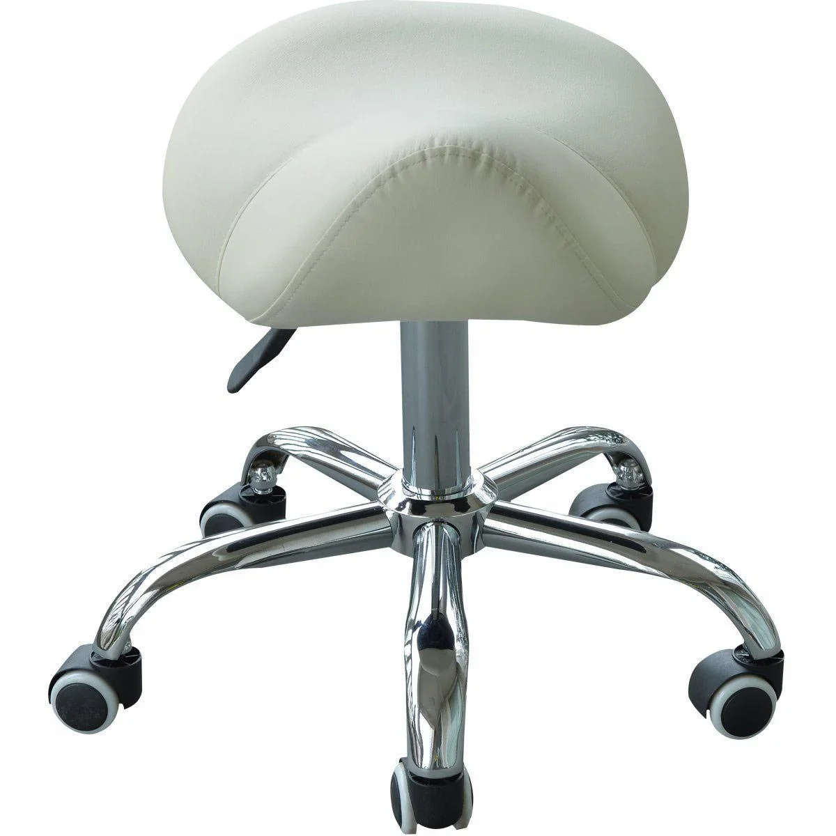 Sattelhocker - Rollhocker gepolstert höhenverstellbar beige - 1