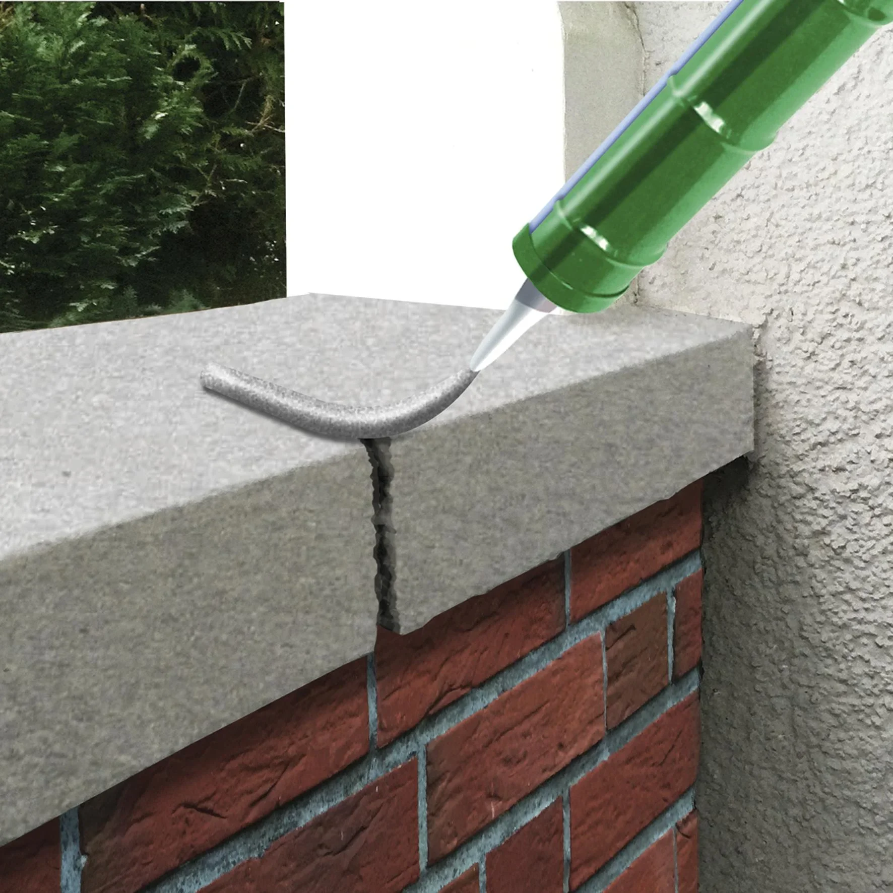 Reparatur-Mörtel, Fix & Fertig, zementgrau, 300 ml Kartusche - 2