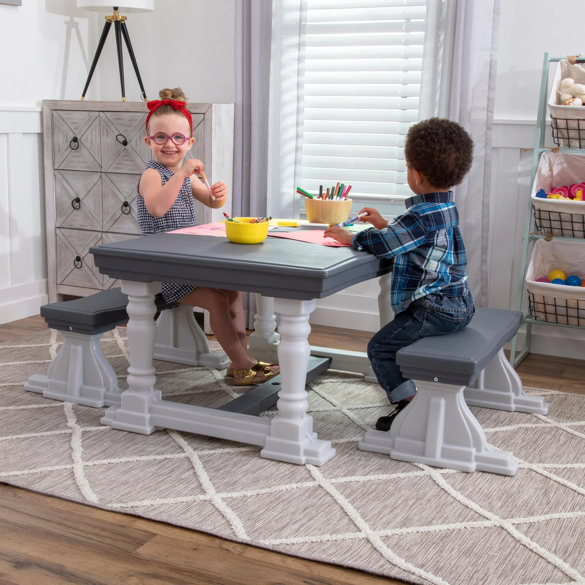 3 Piece Farmhouse Table & Bench Set - 1