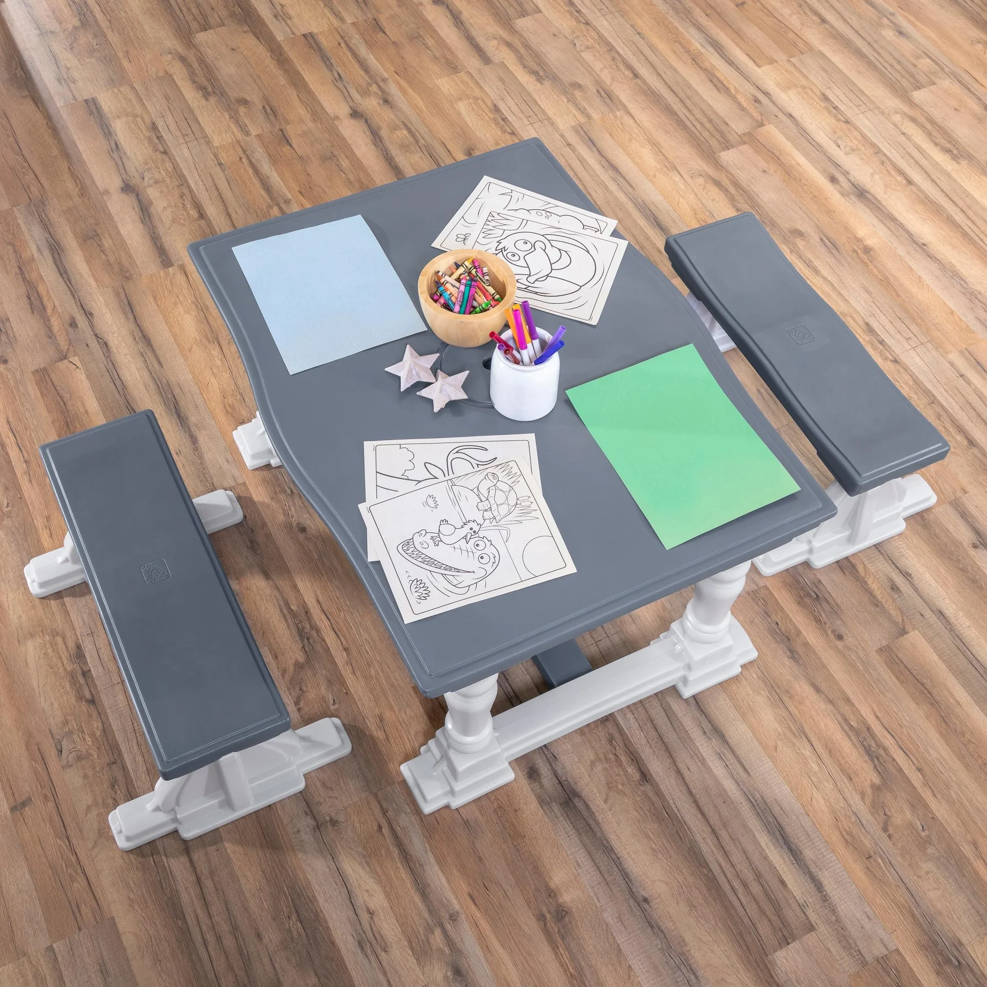3 Piece Farmhouse Table & Bench Set - 6