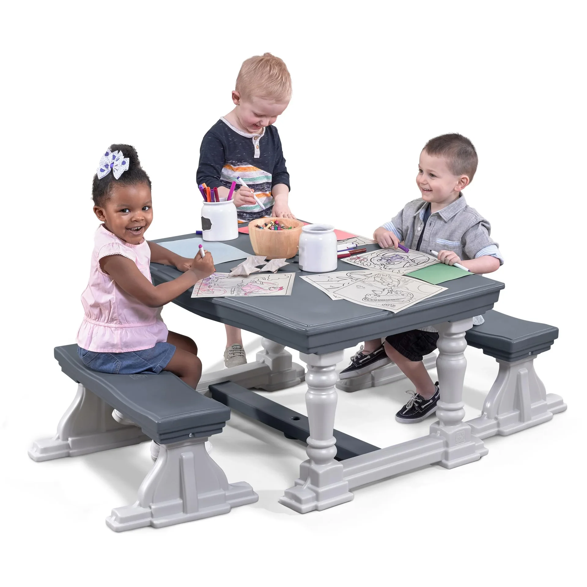 3 Piece Farmhouse Table & Bench Set - 9