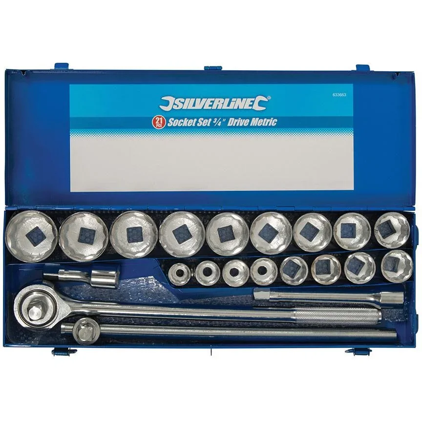 21-teiliger metrischer 3/4"-Schlüsselsatz - 0