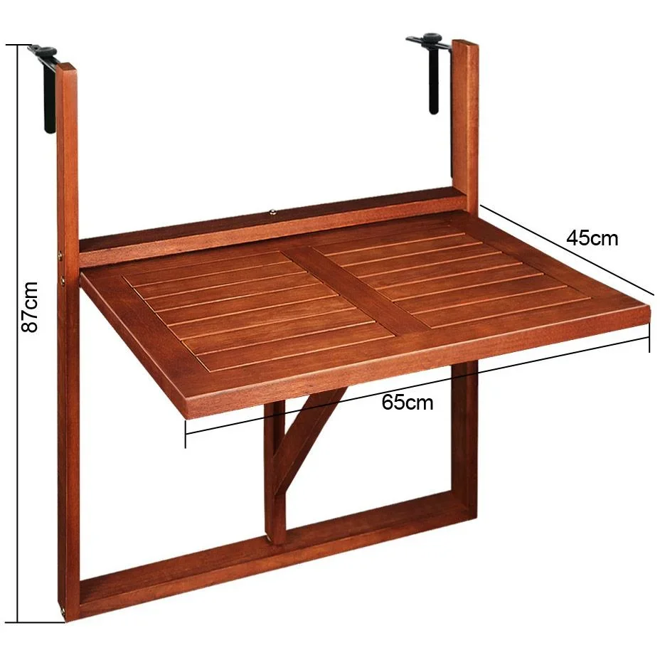 Klappbarer Balkontisch - Akazienholz - 65x45x87cm - 0