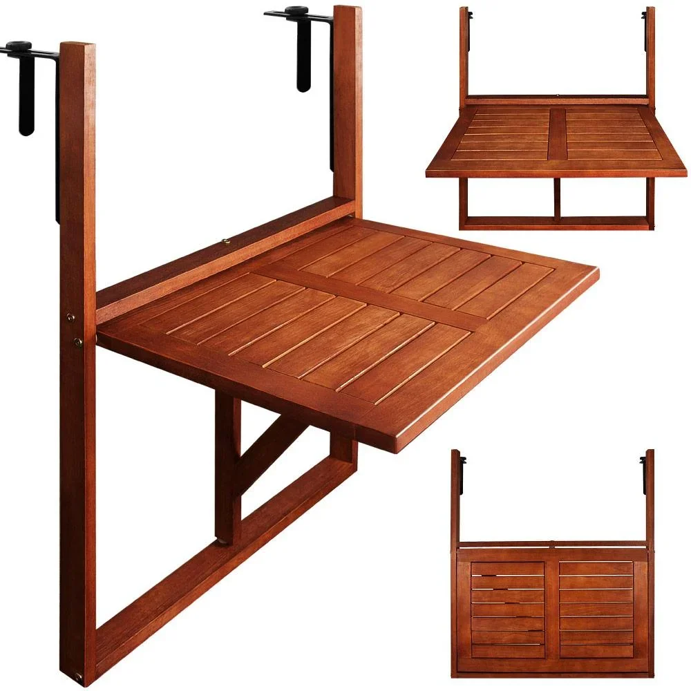 Klappbarer Balkontisch - Akazienholz - 65x45x87cm - 1