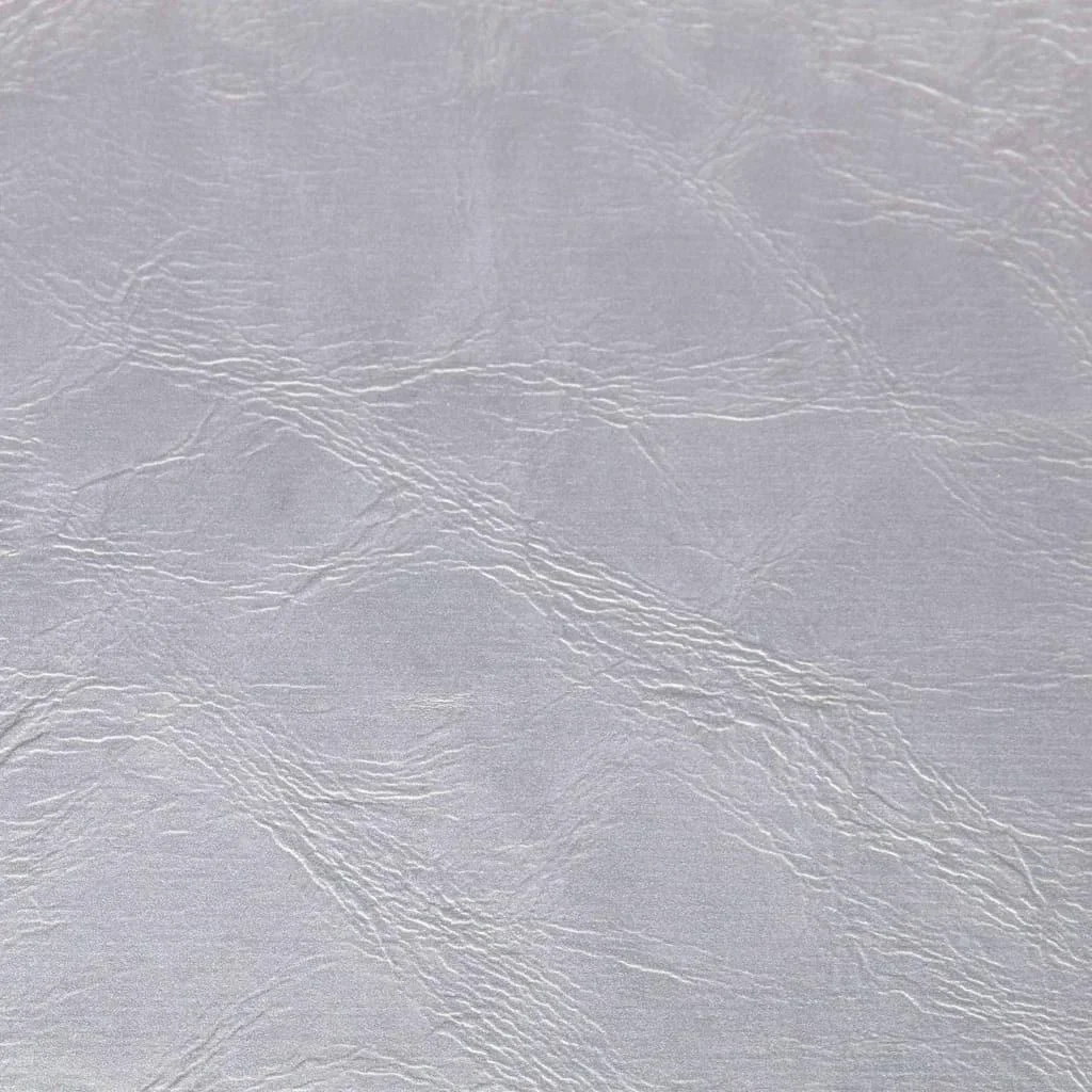 Schalensitz mit Fußhocker Kunstleder glänzend silber - 1