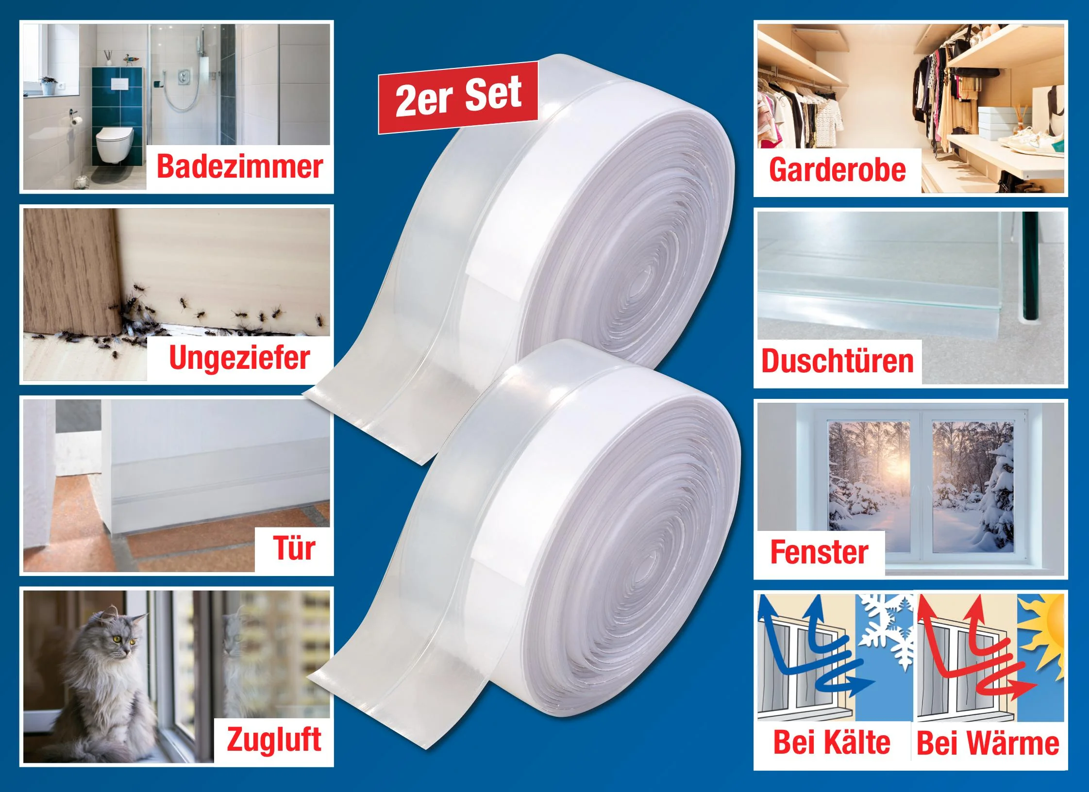 Fenster und Türen Dichtungsband, 3,5 cm x 5 m, 2 Stück - 2