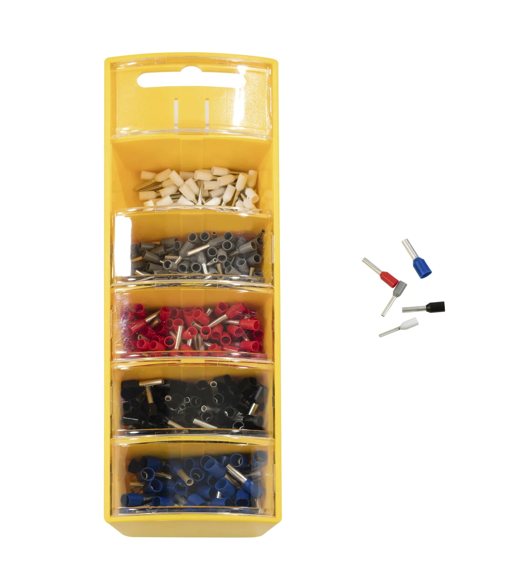 Aderendhülsen-Sortiment in Slide Box gelb, 0,5-2,5mm², isoliert - 0