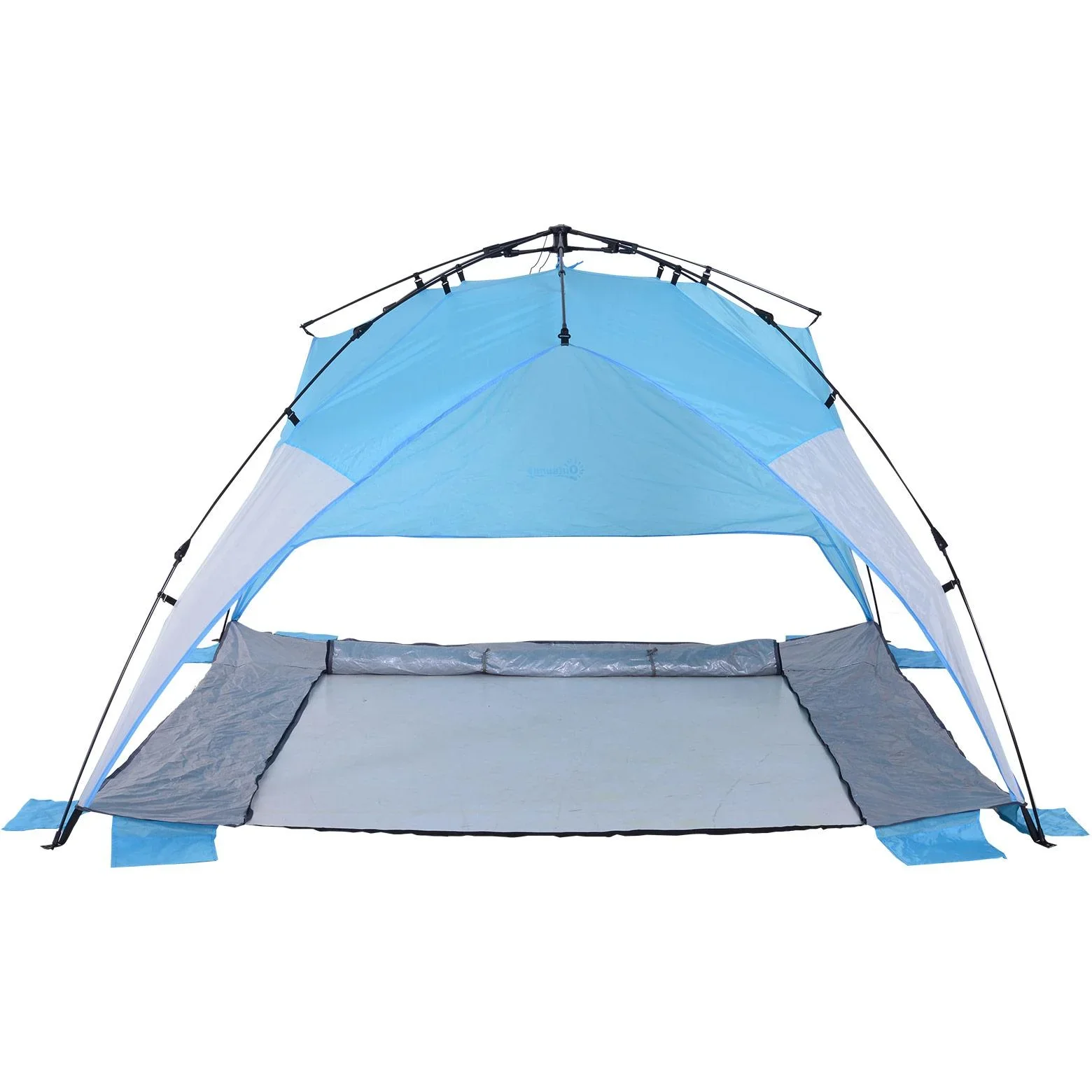 Automatik Strandmuschel Pop up Zelt Outdoor mit Boden Fenster Tragetasche 3 4 Personen 250 x 250 x 155 cm - 1