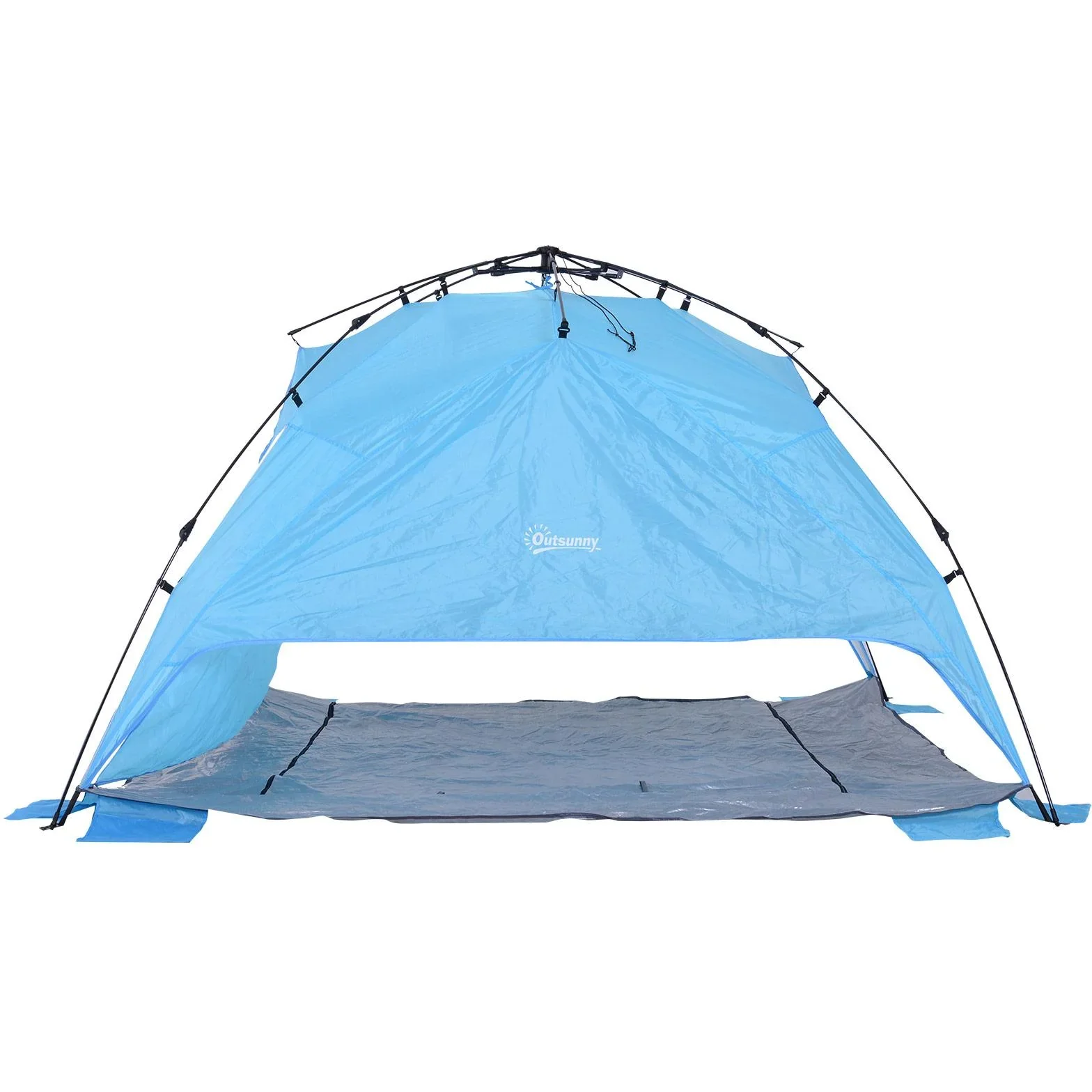 Automatik Strandmuschel Pop up Zelt Outdoor mit Boden Fenster Tragetasche 3 4 Personen 250 x 250 x 155 cm - 5