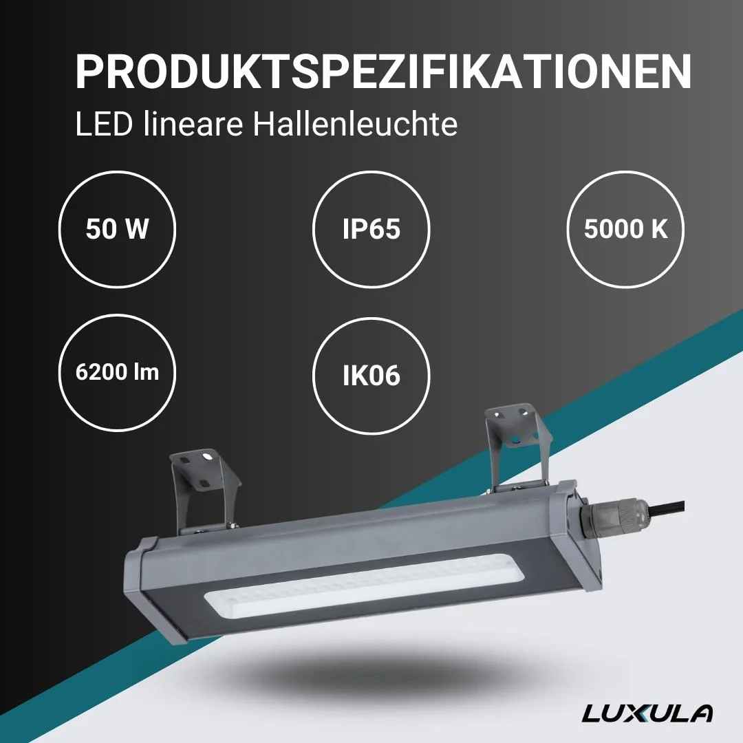 LED-HighBay in linearer Form bietet 50 W, 6200 lm, 5000 K (neutralweiß) und IP65 Schutz - 4
