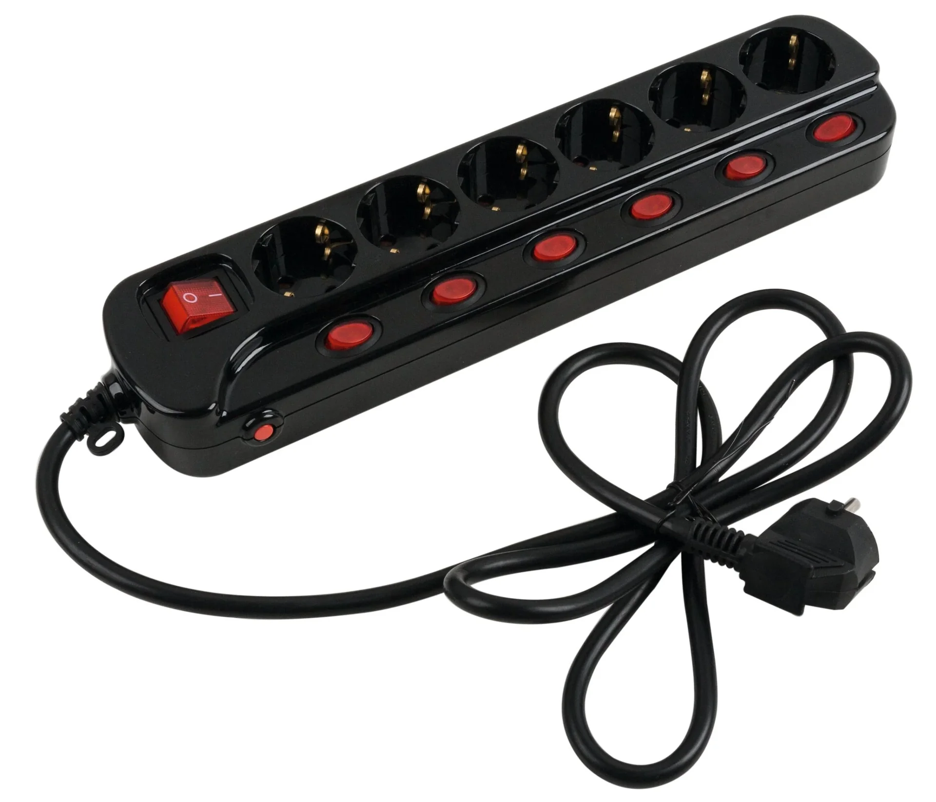 Steckdosenleiste mit 1,5 Meter Anschlusskabel - 6-fach, schwarz - 0