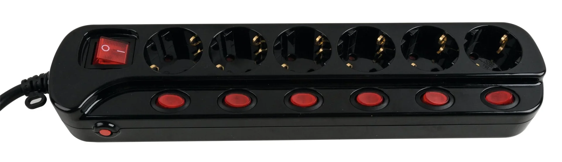 Steckdosenleiste mit 1,5 Meter Anschlusskabel - 6-fach, schwarz - 1