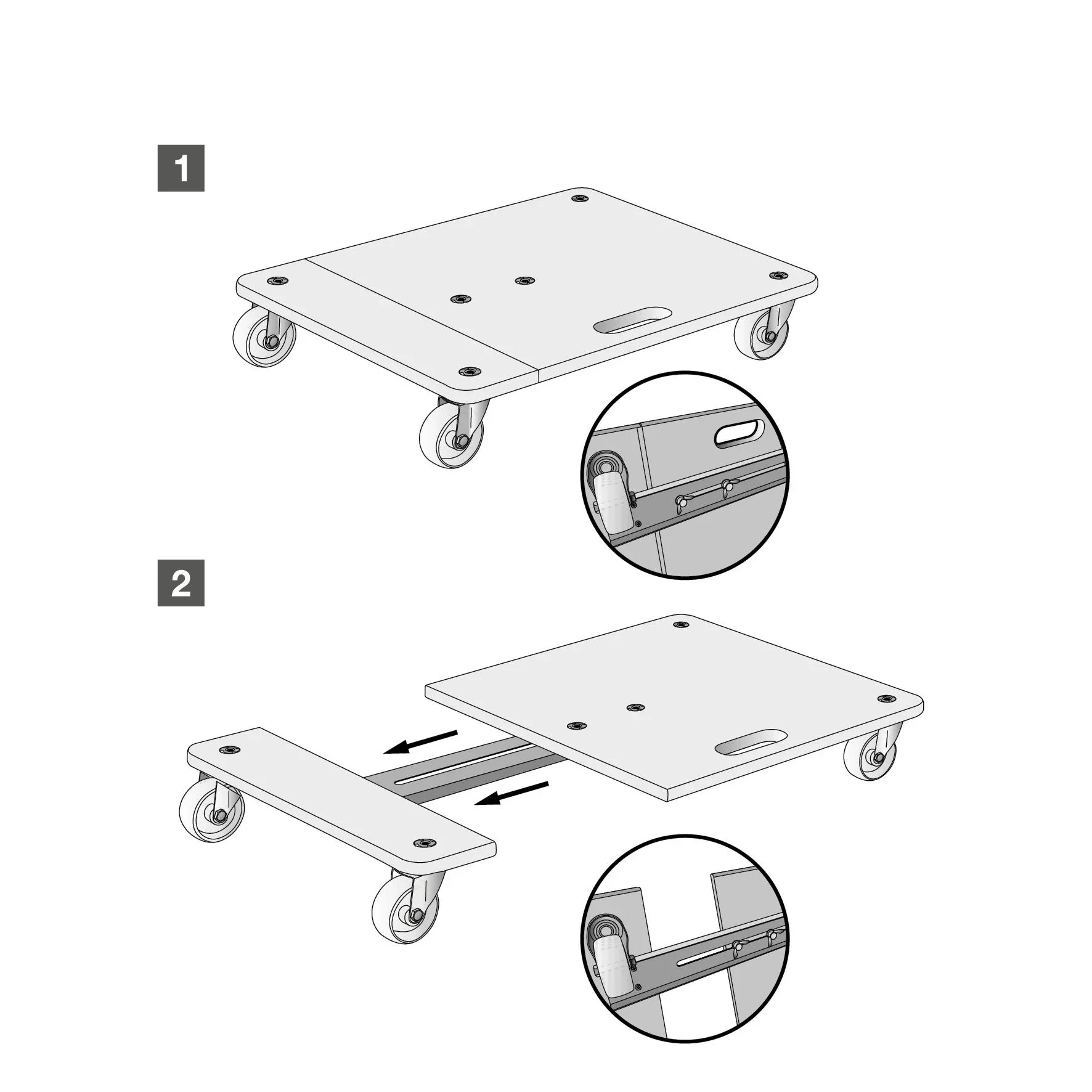 Transporthilfe MM 1332, 59-86 x 49 x 11 cm ausziehbar, harte Rollen Ø 75 mm, Rollenlager, Birke FSC®, Tragkraft 200 kg - 0
