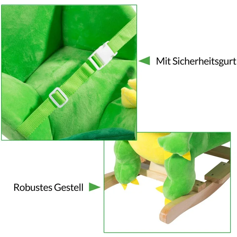 Schaukelstuhl Kinder Dino mit Sicherheitsgurt - 1