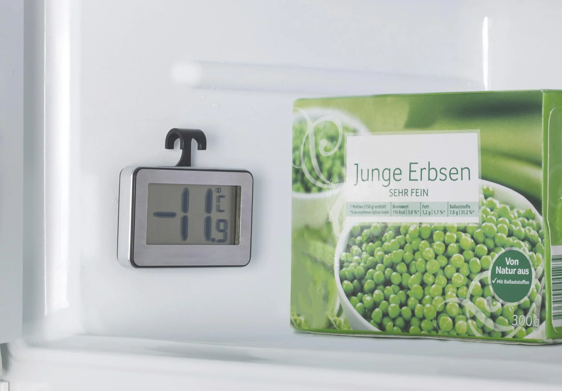 Digital Kühlschrank-Thermometer - misst von -20 bis +50 °C, Edelstahl - 0