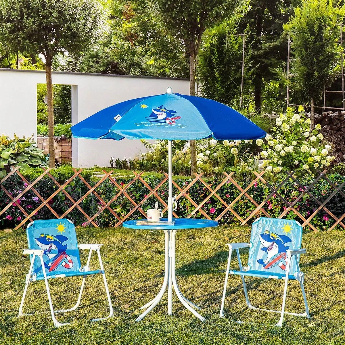 Gartentischset für 3-6 Jährige, Hai-Design, blau - 1