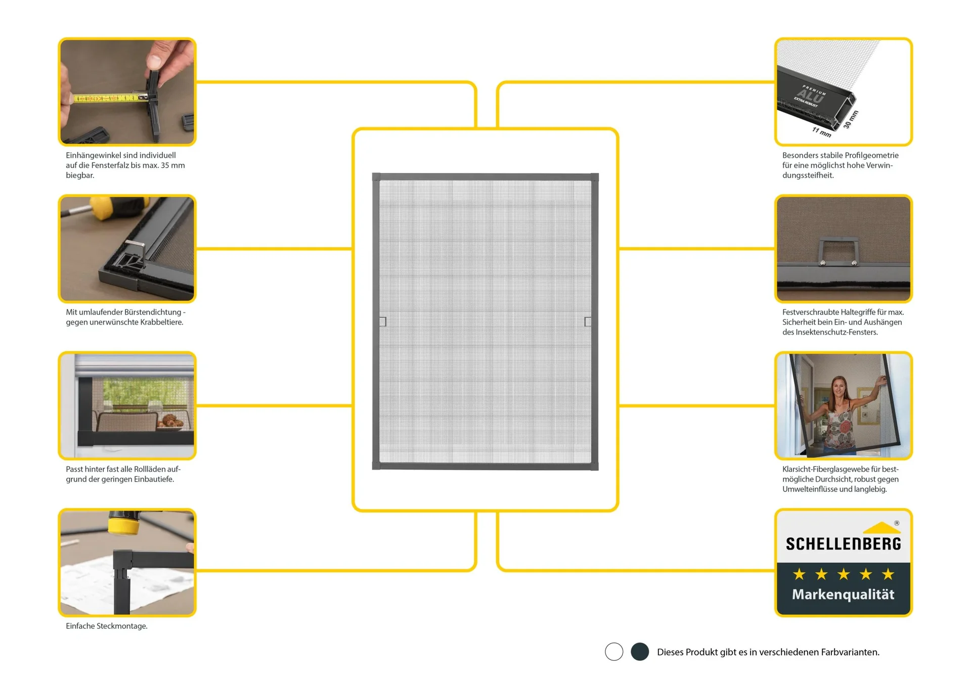 Insektenschutzfenster "PREMIUM", Farbe anthrazit, 140 x 150 cm - 4