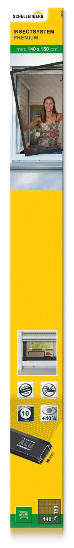 Insektenschutzfenster "PREMIUM", Farbe anthrazit, 140 x 150 cm - 6