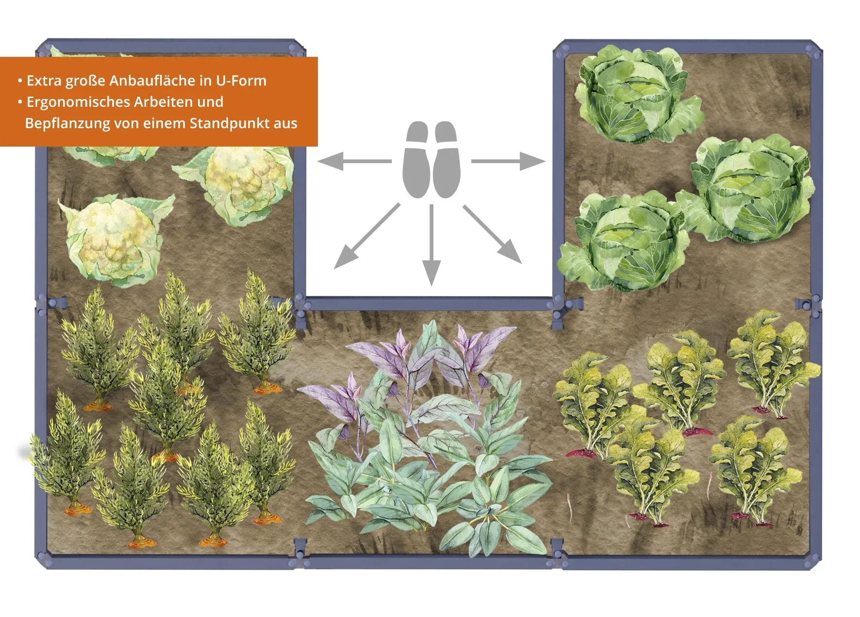 Hochbeet ERGO QUADRO U TurboPlus L 80 - 1
