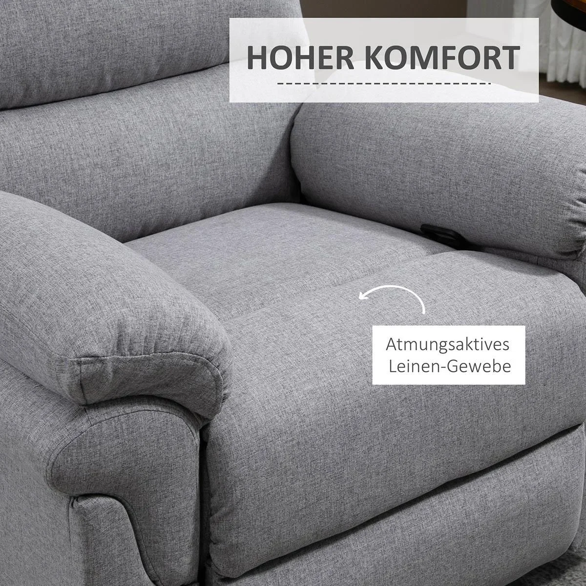 Relaxsessel mit Liegefunktion Einzelsofa Verstellbar Liege 165° neigbar Liegesessel Ruhesessel Fernsehsessel für Wohnzim - 2