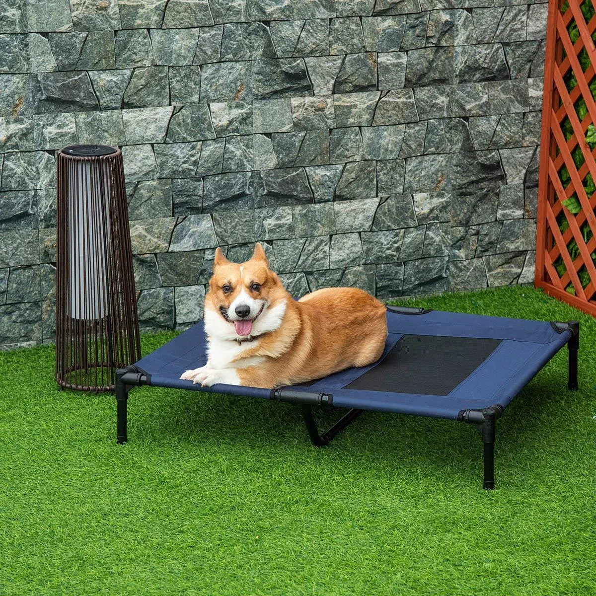 Hundeliege outdoor Schlafplatz Hundebett Hundesofa Haustierbett Katzenbett Dunkelblau 92 x 76 x 18 cm - 1