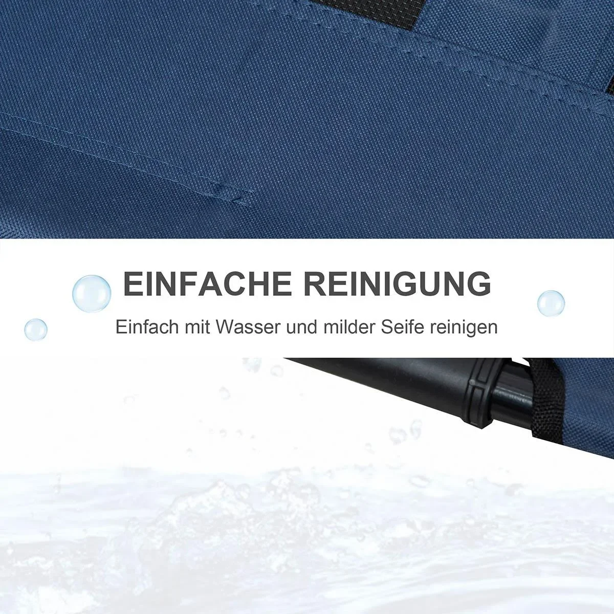 Hundeliege outdoor Schlafplatz Hundebett Hundesofa Haustierbett Katzenbett Dunkelblau 92 x 76 x 18 cm - 2