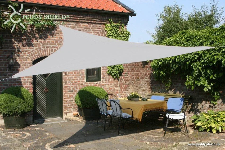 Dreieck-Sonnensegel wasserabweisend silbergrau 460 x 460 x 460cm - 1