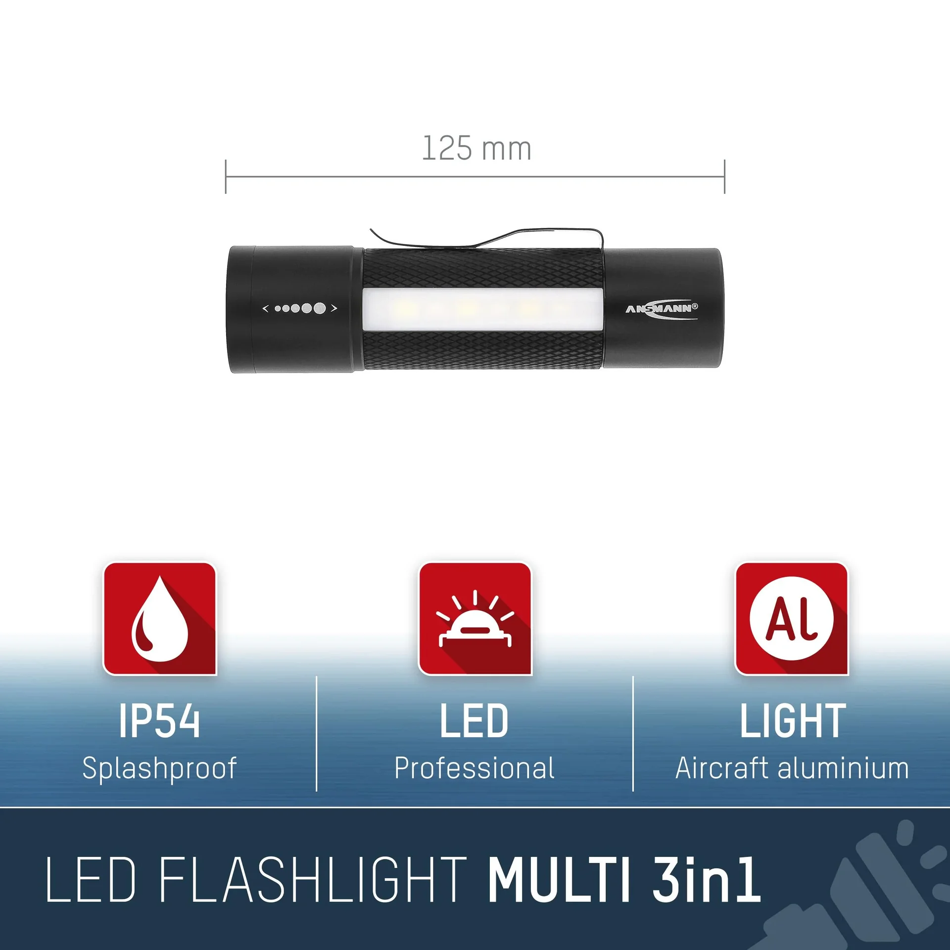 Multifunktionstaschenlampe 3in1 - fokussierbare Taschenlampe, Arbeitsleuchte und Signalleuchte - 9